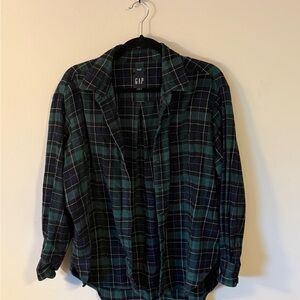 GAP Plaid Button Down Shirt - Green and Blue